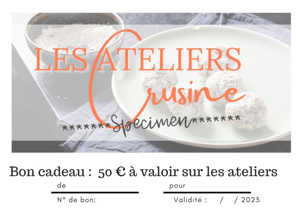 Bon cadeau atelier crusine recto